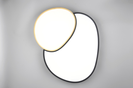 Trio lighting plafondlamp Rise led, zwart-goud incl. afstandsbediening