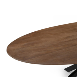 Label 51 Eettafel James, nature smooth mangohout | zwart metaal 210 cm