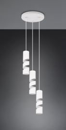 Trio lighting hanglamp Stream, 3-lichts wit rond