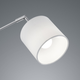 Trio lighting vloerlamp Tommy, 5-lichts boog mat nikkel met witte kappen