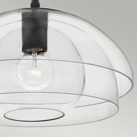 Elstead lighting hanglamp Lotus, zwart met helder glas
