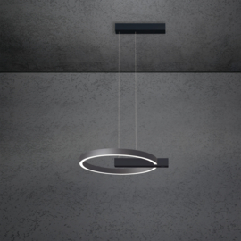Escale hanglamp Midnight single led, zwart-antraciet incl. touchdimmer 40 cm