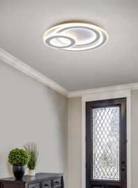 Trio lighting plafondlamp Mita led, mat wit rond incl. afstandsbediening