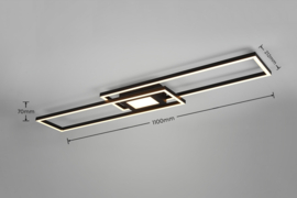Trio lighting plafondlamp Ganado led, zwart incl. afstandsbediening