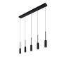 Lucide hanglamp Tubule led, 5-lichts zwart