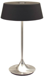 Linea Verdace tafellamp Notor, mat nikkel met zwart glas