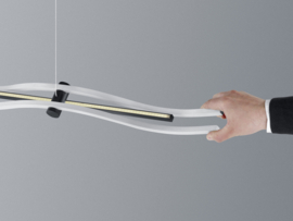 Bopp leuchten hanglamp Cliff led, geborsteld aluminium/zwart