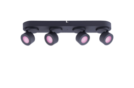 Trio lighting plafondspot  Sancho led, 4-lichts zwart WIZ incl. afstandsbediening