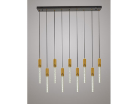 Light trend hanglamp Kiki, 9-lichts zwart-goud