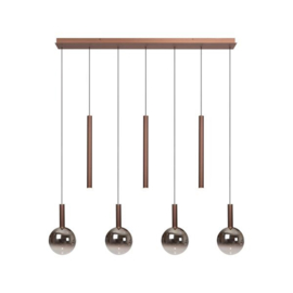 Lucide JASMINE - Hanglamp - LED Dimb. - CCT - 7x4W 2200K/3300K - Geschikt voor vide en hoge plafonds - Koper