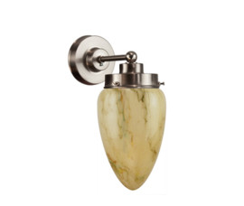 Old timerlight wandlamp Traan, licht marmer glas
