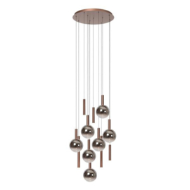 Lucide JASMINE - Hanglamp - Ø 75 cm - LED Dimb. - CCT - 12x4,5W 2200K/3300K  koper