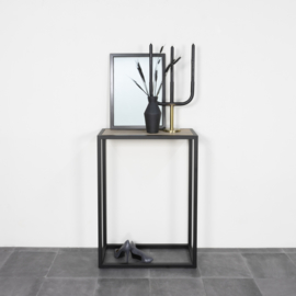 Spinder design Sidetable Diva, zwart met massief eikenhout