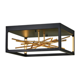 Trio lighting plafondlamp Styx led, black met goldleaf