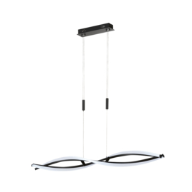 Fischer&honsel hanglamp Torcido led, zwart incl. afstandsbediening