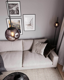 By Rydéns vloerlamp Boyle, zwart met rookglas