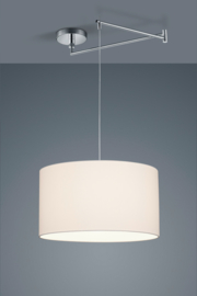 Helestra  hanglamp Certo chroom met kap in witte stof