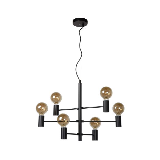 Lucide hanglamp Leanne, 6-lichts zwart