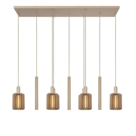 Lucide LAMBRES - Hanglamp - 6xE27 - Taupe