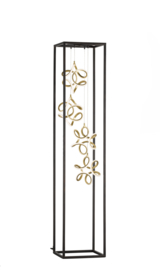Fischer & Honsel vloerlamp Gesa led, 4-lichts zwart - goldleaf incl. touch dimmer
