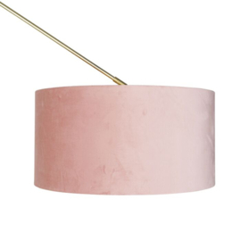 Vloerlamp Editor, goud velours kap roze 50 cm