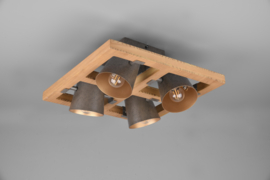 Trio lighting plafondspot Bell, 4-lichts antiek nikkel