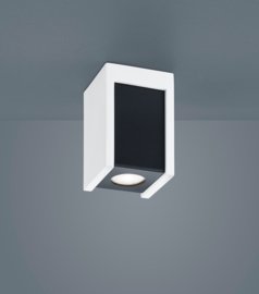 Helestra plafondlamp Pont led, vierkant mat wit-zwart