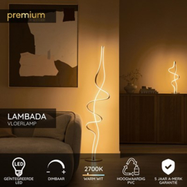 Lucide LAMBADA - Vloerlamp - LED Dimb. - 1x38W 2700K - Mat Goud / Messing