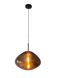 Light trend hanglamp Mango RK, 1-lichts met geplateerd staal kleur glas