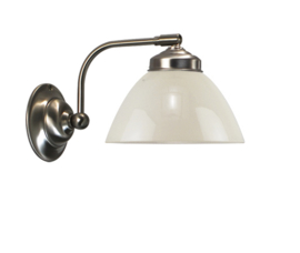 Old timerlight wandlamp Calimero, ivoor glans glas