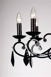Linea verdace hanglamp Barozzi S, 12-lichts glossy zwart