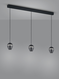 Helestra  hanglamp Redo led, 3-lichts zwart