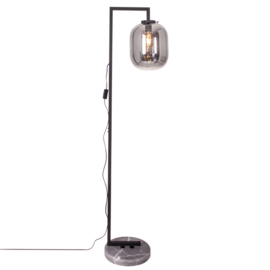 Vloerlamp Leola, zwart met smoke glas incl. led bron