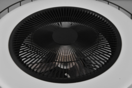 Trio lighting plafond ventilator Sandfjord, mat zwart incl. afstandsbediening 52 cm