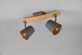 Trio lighting plafondspot Bell, 2-lichts antiek nikkel