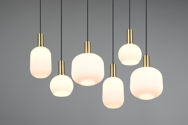 Trio lighting hanglamp Diva, 6-lichts mat messing