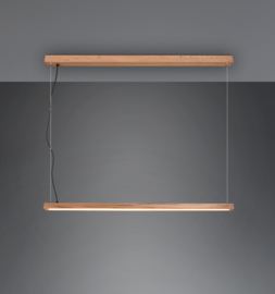 Trio lighting hanglamp Bellari led, natural hout met switch dimmer