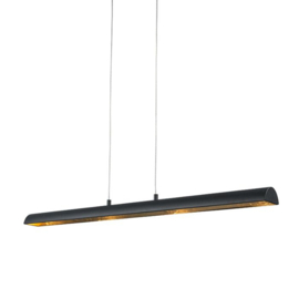 Qazqa  hanglamp Balo 4 led, zwart met goud