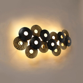 Wandlamp Balla, 3-lichts antiek goud