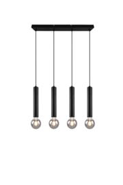 Trio lighting hanglamp Clermont,  4-lichts mat zwart incl licht bron