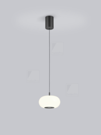 Helestra hanglamp Sapo led, zwart opal glas