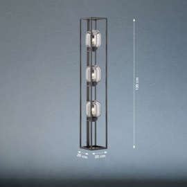 Fischer & Honsel vloerlamp Regi, 3-lichts zwart