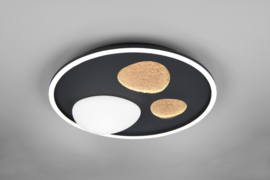 Trio lighting plafondlamp pebble led, zwart incl. switch dimmer