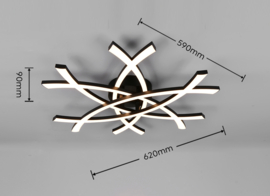Trio lighting plafondlamp Pollock led, zwart