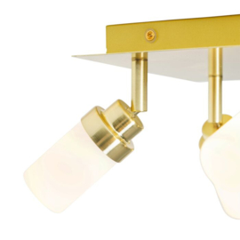 Qazqa plafondspot  Japie led, 4-lichts messing incl. licht bron IP44
