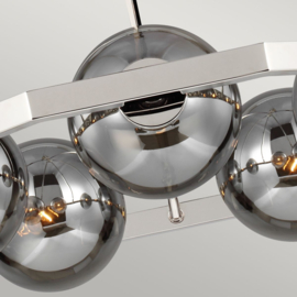 Elstead lighting hanglamp Harper, 5-lichts smoke glas