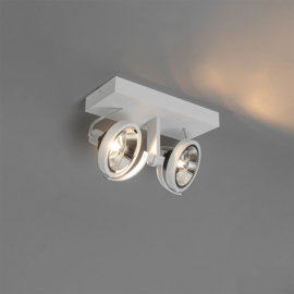 Qazqa plafondspot  Master 111, 2-lichts wit incl. licht bron