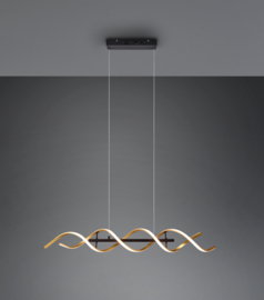 Hanglamp Sequence led, goud - zwart met switch dimmer