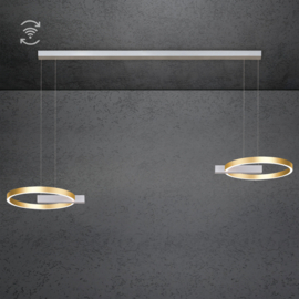 Escale hanglamp Midnight double led · 40 cm (174 cm) Funk aluminium-goud