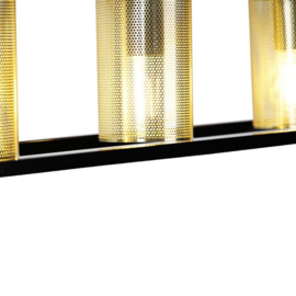 Qazqa hanglamp Cage Tess, zwart met goud